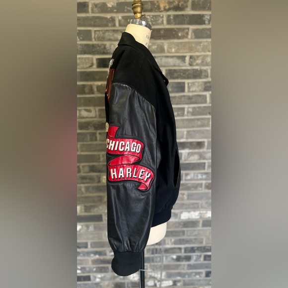 Vintage Harley-Davidson Chicago Bomber Jacket Jeff Hamilton Rare Graphic - Picture 2 of 15